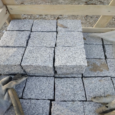 Dalian grey granite cobble stones orders to Germany ready for shipment