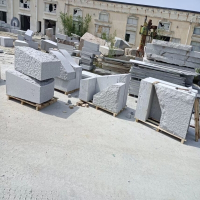 designed natural stones wall for a Norway project